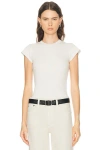 Agolde Bryce Cap Sleeve Tee In Cholla In White