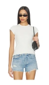 Agolde Bryce Cap Sleeve Tee In Cholla In White