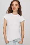 Agolde Bryce Cap Sleeve Tee In Cholla In White