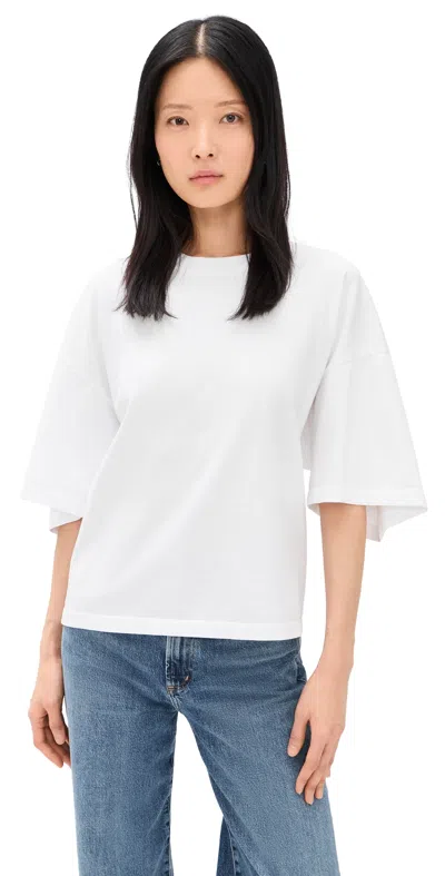 Agolde Womens White Ellery Cinched Cotton T-shirt