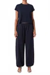 Agolde Elliott Wide Leg Sweatpants In Mirage Navy In Blue