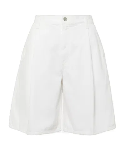 Agolde Ellis Mid-rise Denim Shorts In White