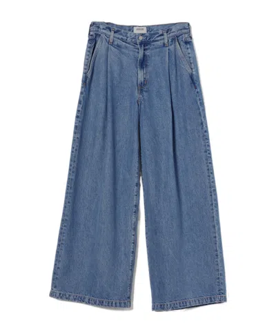 Agolde Ellis Mid-rise Wide-leg Jeans In Blue