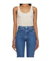 Agolde Womens Spoon Elna Fitted Organic-cotton-blend Body In Blue