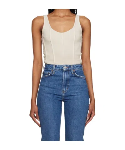 Agolde Elna Wide-strap Bodysuit In Blue