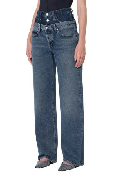 Agolde Elson Double Waist Jeans In Blue