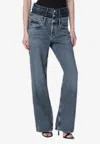 Agolde Elson Layered Straight-leg Jeans In Gray