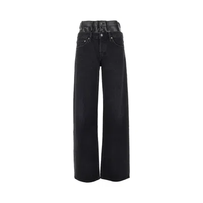 Agolde 'elson' Double-waisted Jeans In Black