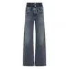 Agolde Elson Layered Straight-leg Jeans In Gray