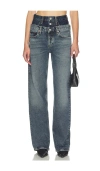 Agolde Elson Layered Straight-leg Jeans In Gray