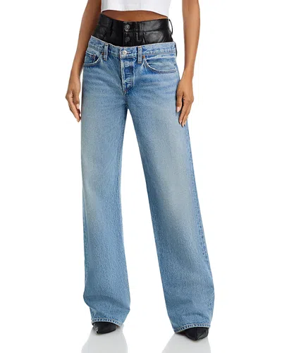 Agolde Elson High Rise Wide Leg Jeans In Detox/outbreak