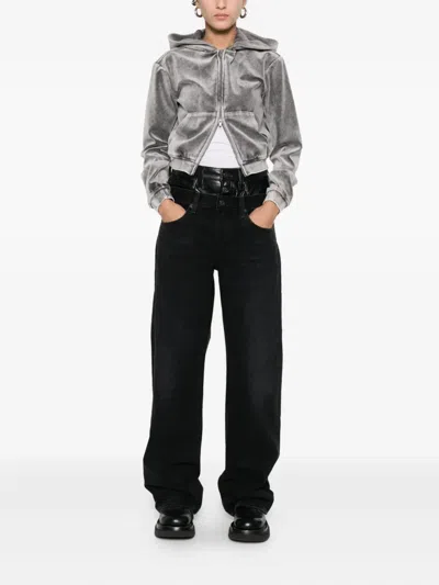 Agolde Elson High-waisted Straight Jeans In Gray