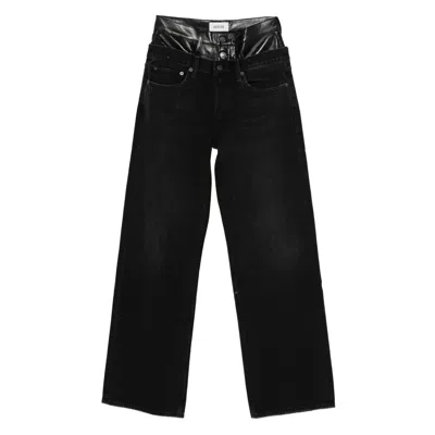 Agolde Elson High-waisted Straight Jeans In Black