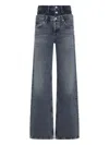 Agolde Elson Layered Straight-leg Jeans In Gray