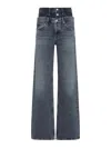 Agolde Elson Layered Straight-leg Jeans In Gray