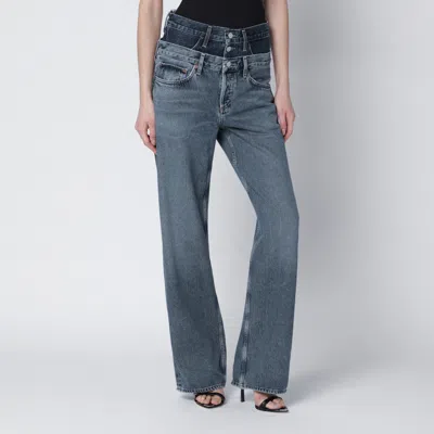 Agolde Elson Jeans With Double Waistband In Blue