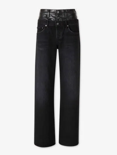 Agolde Elson Straight Jeans In Black