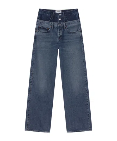 Agolde Elson Straight Leg Jeans In Blue