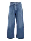 Agolde 'emmi' Blue Five Pocket Jeans With Thin Waist Belt