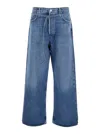 Agolde 'emmi' Blue Five Pocket Jeans With Thin Waist Belt