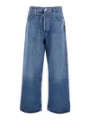 Agolde 'emmi' Blue Five Pocket Jeans With Thin Waist Belt In Blue