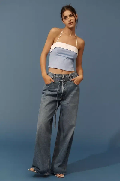 Agolde Emmi High-rise Wide-leg Jeans In Blue