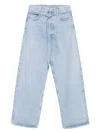 Agolde High Waist Frayed Hem Jeans In Blue