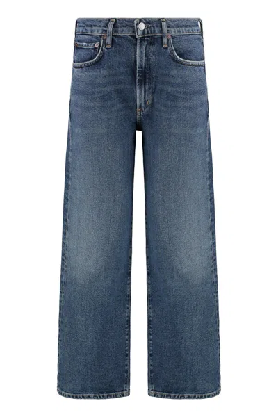 Agolde Enroll Cropped Jeans In Blue