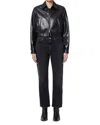 Agolde Essie Recycled Leather Crop Jacket In Black