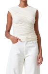 Agolde Ester Ruched Top In Oat Milk In Oat Milk