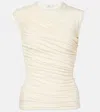 Agolde Ester Ruched Top In Oat Milk In Neutrals