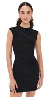Agolde Ester Ruched Mini Dress In Black