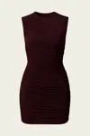 Agolde Ester Twist Mini Dress In Root In Brown