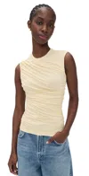 Agolde Ester Twist Tank Lemon Drop In Yellow