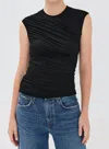 Agolde Ester Twist Tank Top In Black In Black