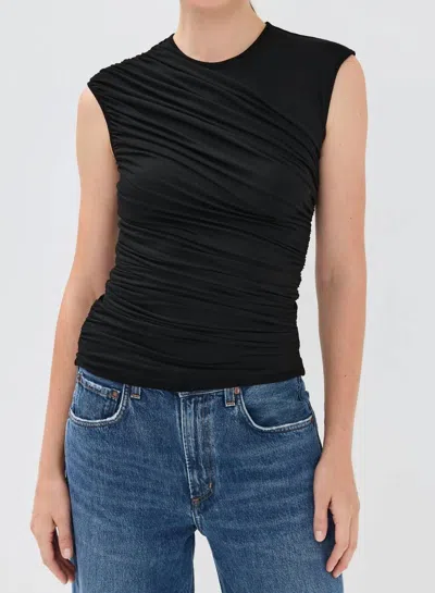 Agolde Ester Twist Tank Top In Black