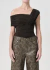 Agolde Etienne Off The Shoulder Bodysuit In Black In Black