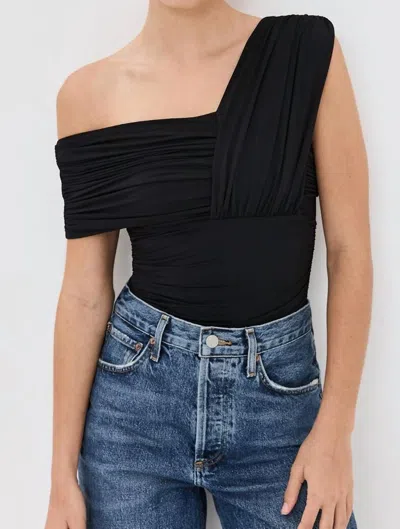 Agolde Etienne Thong Bodysuit In Black