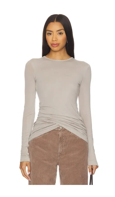 Agolde Eve Twist Tee In Gray