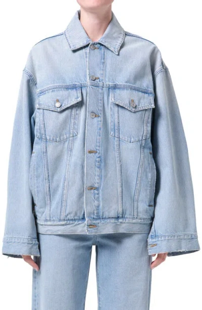 Agolde Evin Oversize Denim Trucker Jacket In Blue