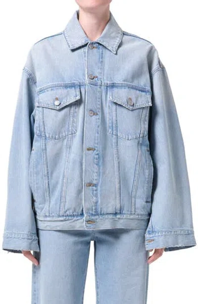 Agolde Evin Oversize Denim Trucker Jacket In Multi