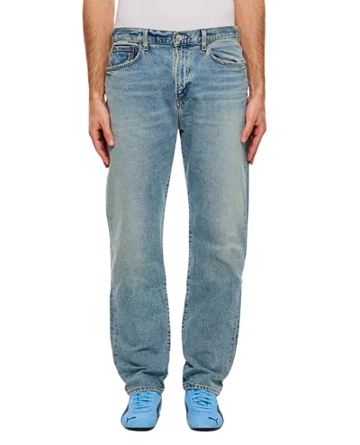 AGOLDE AGOLDE FADED LIGHT BLUE WASH STRAIGHT-LEG CURTIS JEANS