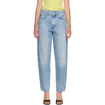 Agolde Faded Pressed-crease Jeans In Multi