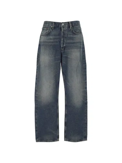 Agolde Faded Straight-leg Jeans In Blue