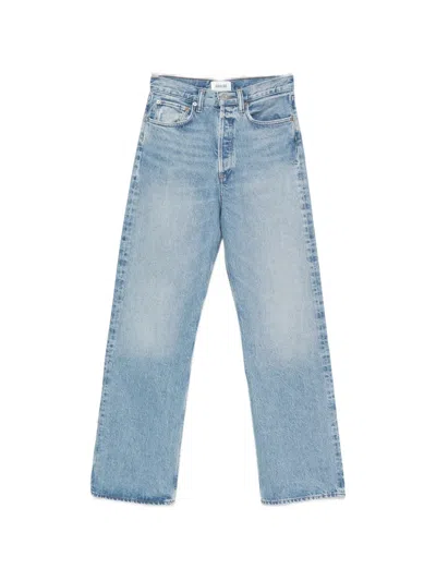 Agolde Faded Wide-leg Jeans In Blue