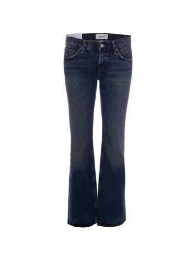 Agolde Faded-effect Flared-leg Jeans In Blue
