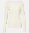Agolde Faustine Henley Jersey T-shirt In Weiss
