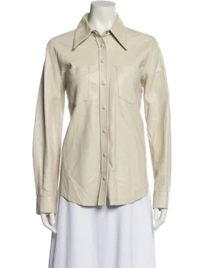 Pre-owned Agolde Faux Leather Jacket In Neutral