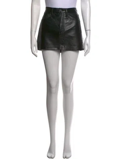 Pre-owned Agolde Faux Leather Mini Skirt In Black