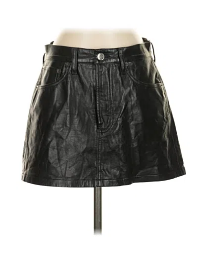Pre-owned Agolde Faux Leather Skirt In Black